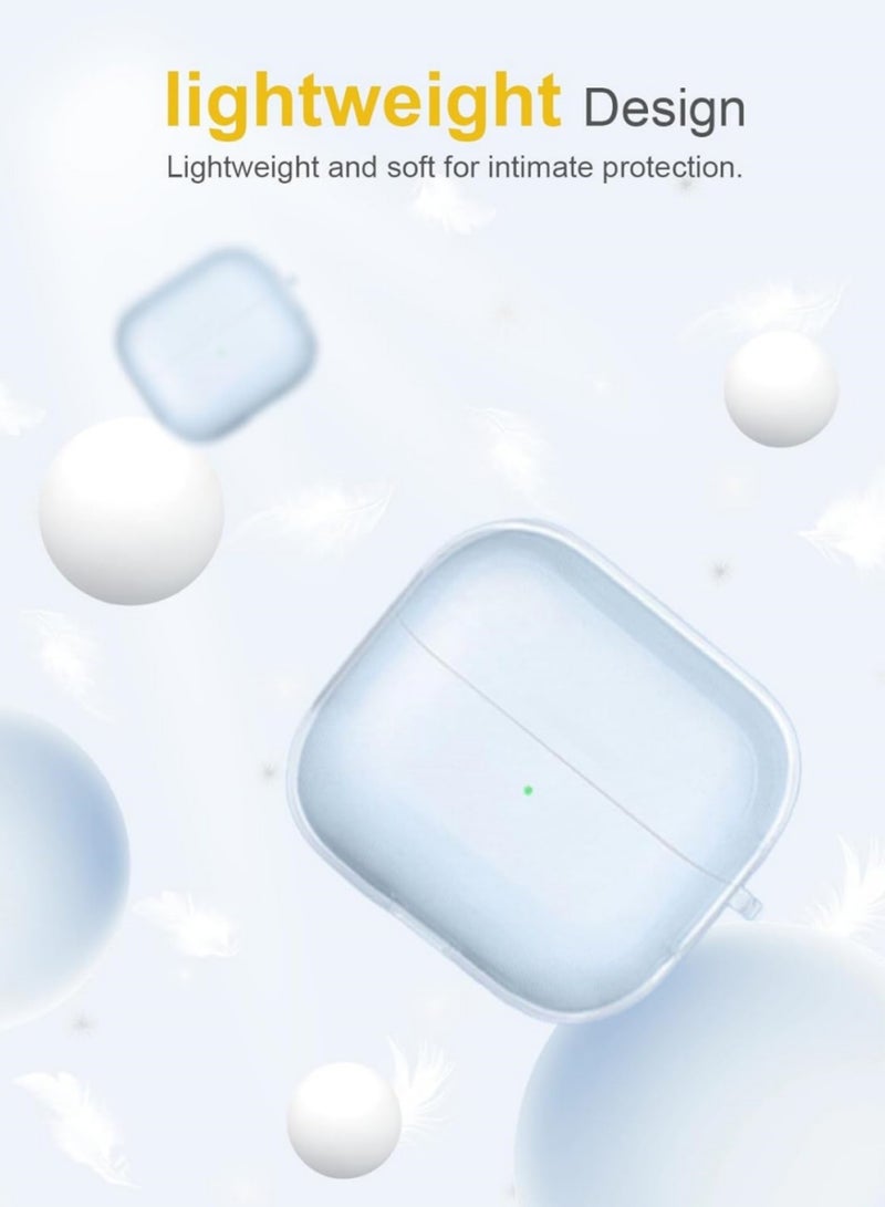 Adando for Huawei FreeClip 2 Case, Soft Silicone Protective Case for Women Men, Huawei FreeClip 2 Cases Cover Accessories with Keychain (Clear) - Image 3